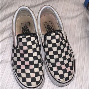washed out checkered vans